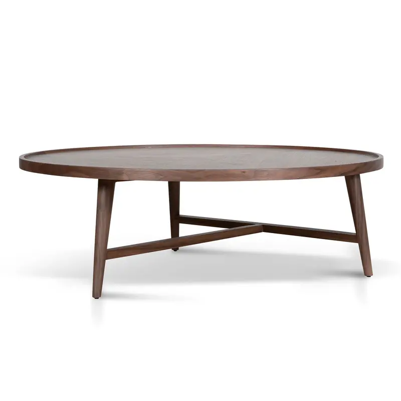 1.1-Meter Walnut Round Coffee Table 1