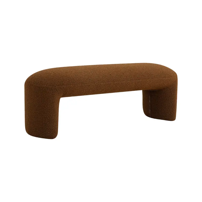 1.2-Meter Brown Bouclé Ottoman Bench 1