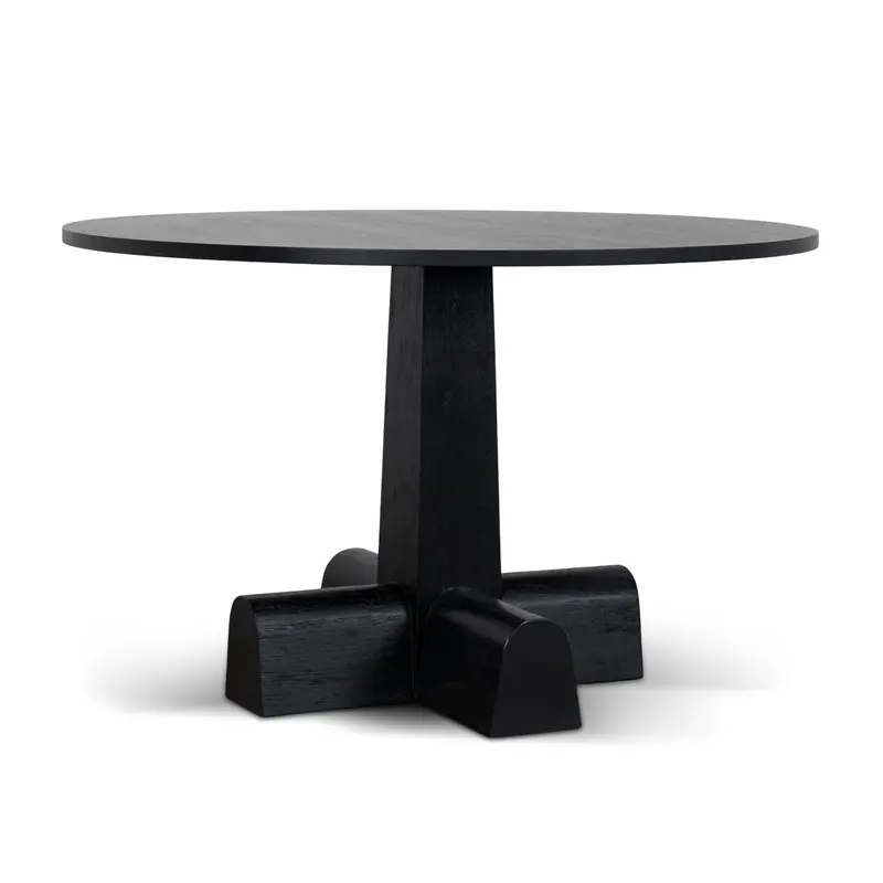 1.2-Meter Round Full Black Dining Table – Modern, Monochrome Centerpiece 1