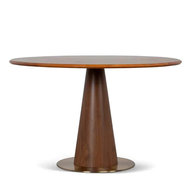 1.2-Meter Round Walnut Dining Table – Compact Seating Solution 1
