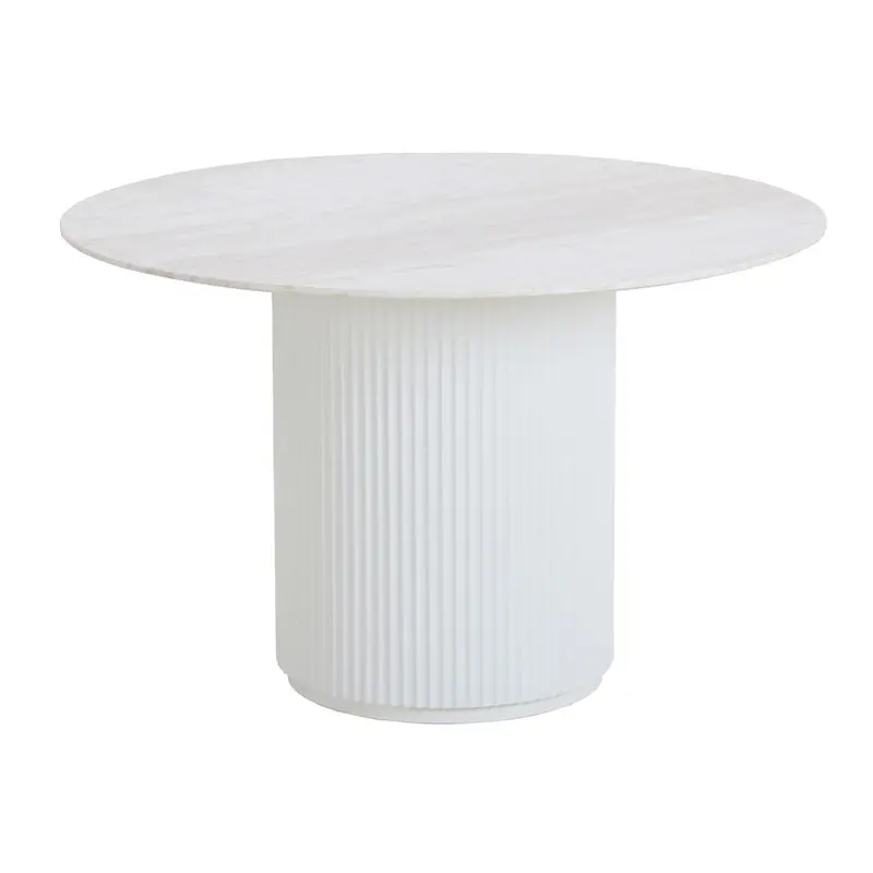1.2-Meter White Travertine Round Dining Table 1