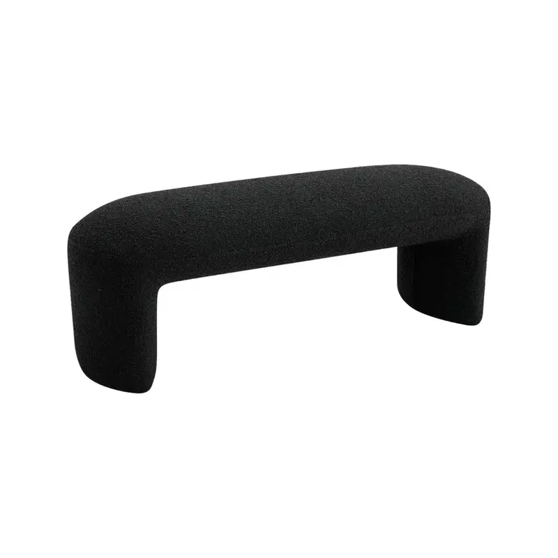 1.2M Charcoal Bouclé Ottoman Bench 1