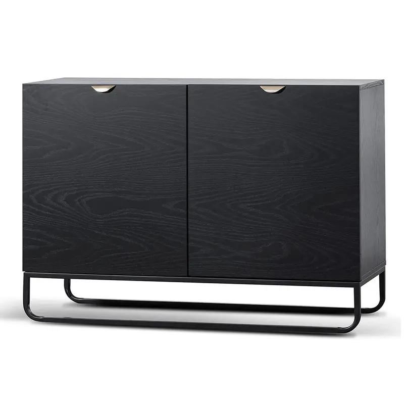 1.2M Compact Black Wooden Sideboard 1