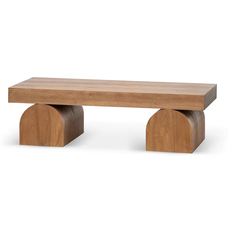1.3M Solid Elm Coffee Table – Natural Texture & Grain 1