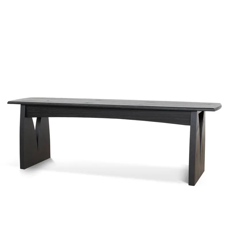 1.4-Meter Elm Dining Bench In Full Matte Black Finish 1