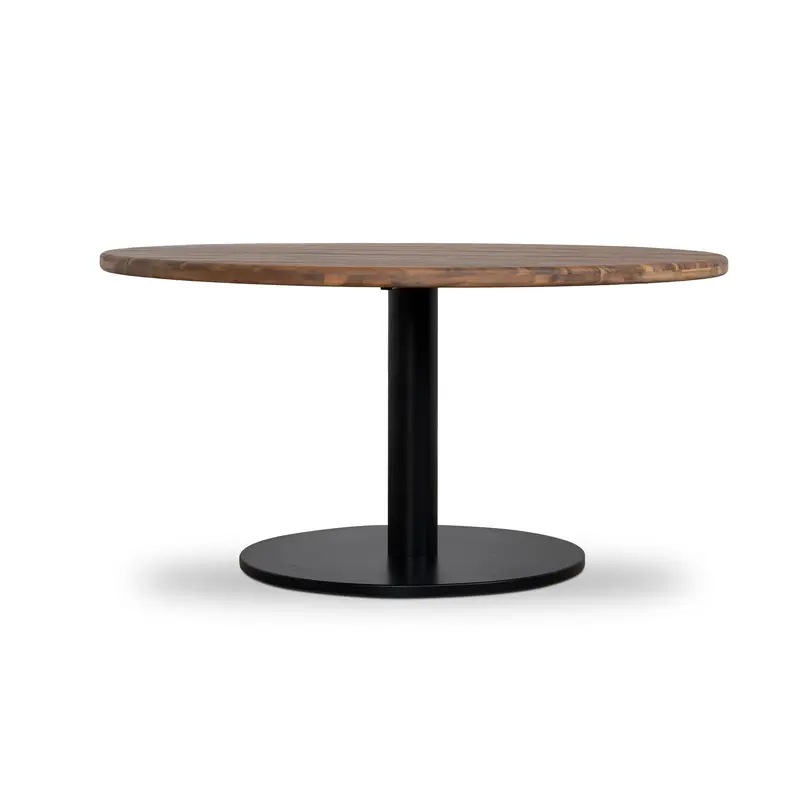 1.4M Natural-Finish Round Outdoor Dining Table 1
