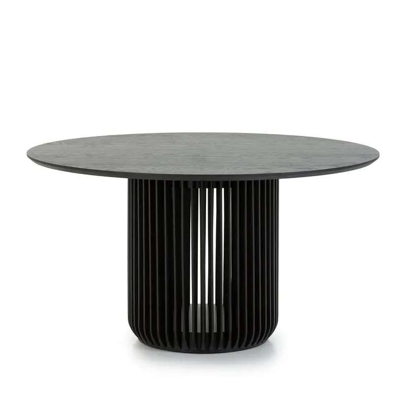 1.4M Round Dining Table – Black Stain 1