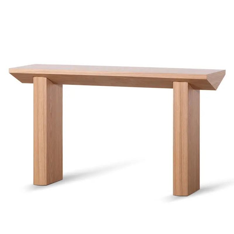 1.4M Solid Oak Console Table – Light Natural Tone 1