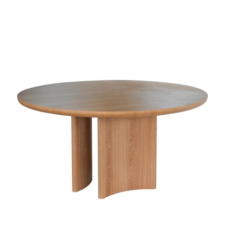 1.5-Meter Round Natural Wood Dining Table 1