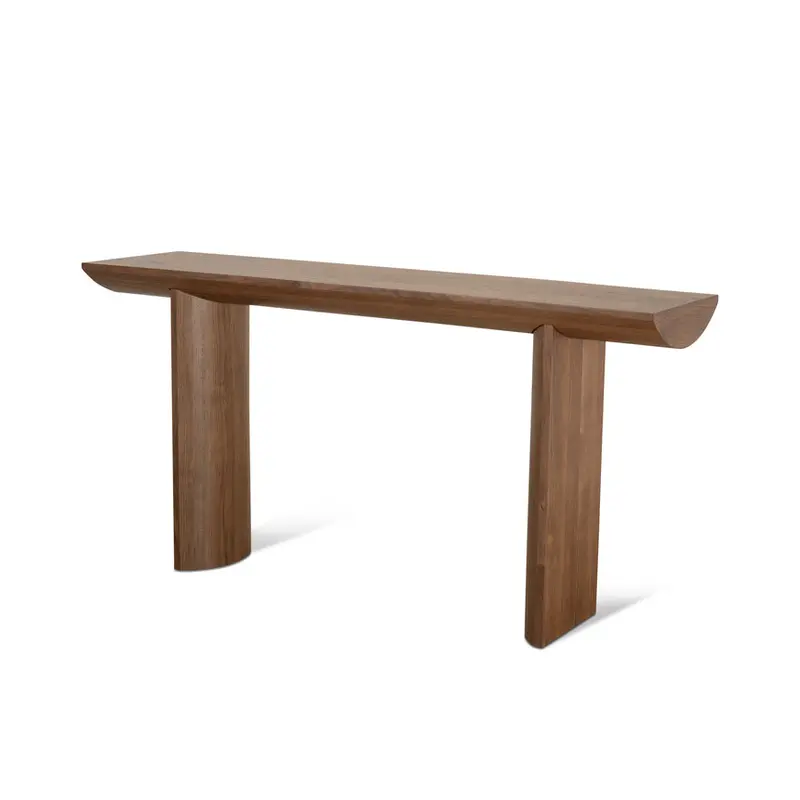 1.6M Walnut Veneer Narrow Console Table 1