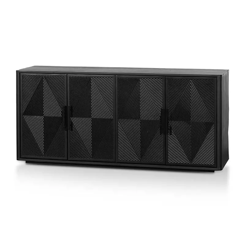 1.7M Black Wooden Buffet Cabinet For Dining Room 1