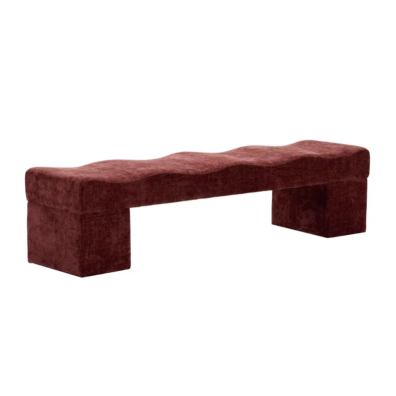 1.8M Burgundy Lila Ottoman Bench – Contemporary Accent Piece 1