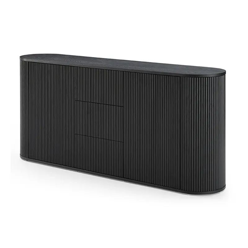 1.8M Sleek Black Sideboard Unit 1