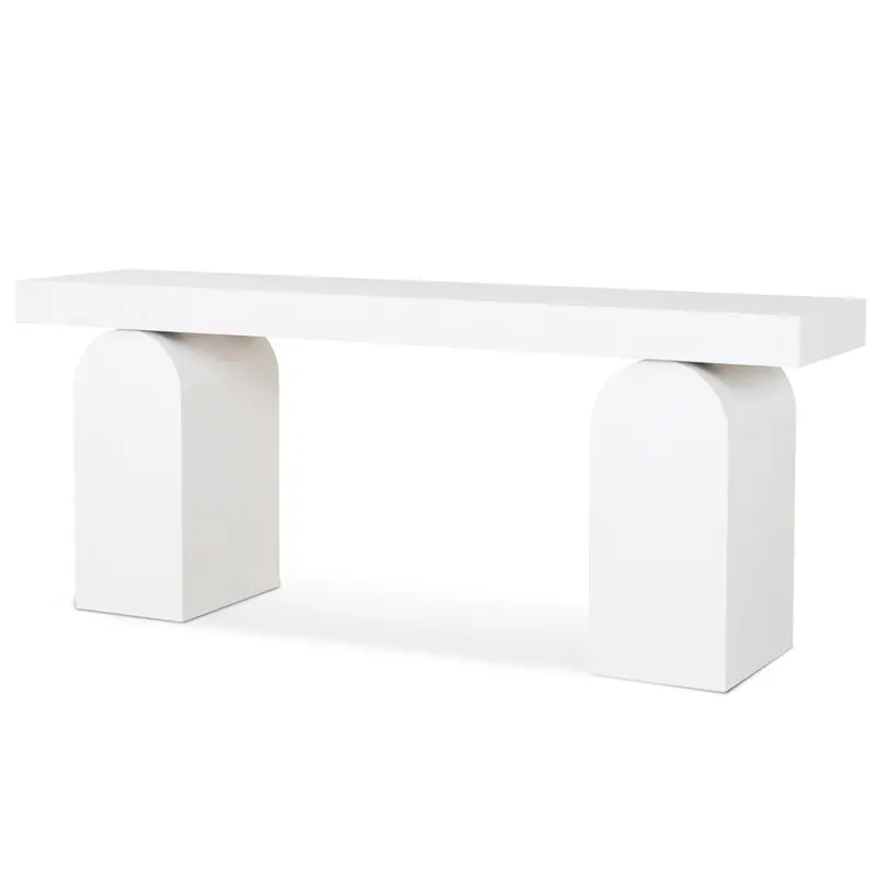 1.9-Meter Full-White New Elm Console Table 1