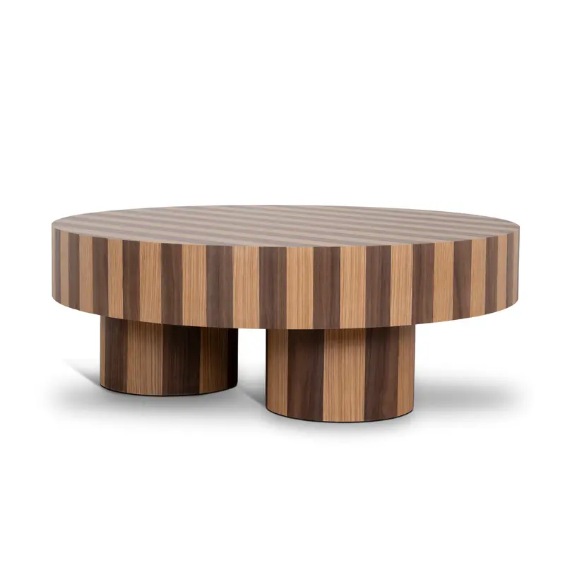 1-Metre Two-Tone Natural Round Coffee Table 1