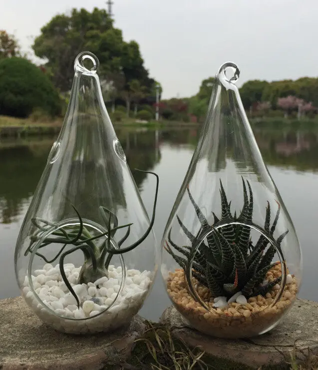 10-Pack Pear-Shaped Glass Tealight Holders – 12Cm Hanging Decor For Terrariums & Events 1