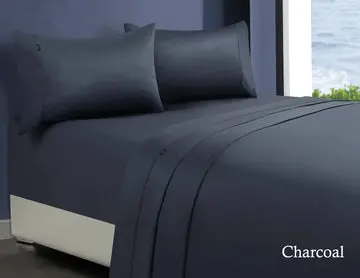 1000Tc Egyptian Cotton Sheet Set – Queen Size, Charcoal Grey 1