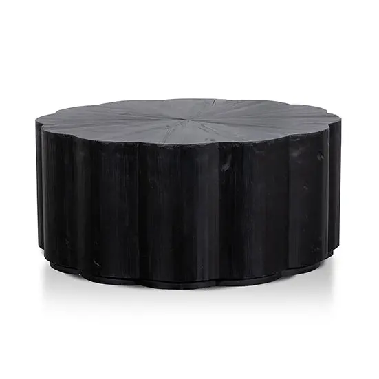 100Cm Glossy Black Round Coffee Table 1