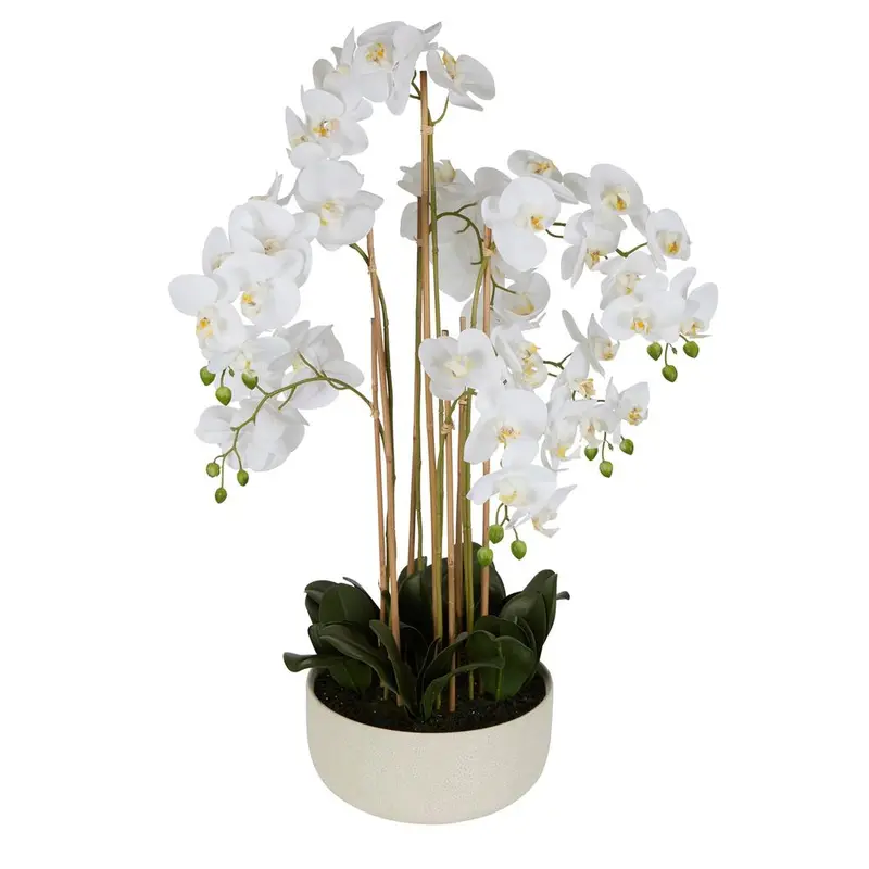 100Cm Real-Touch White Orchid In Decorative Planter 1