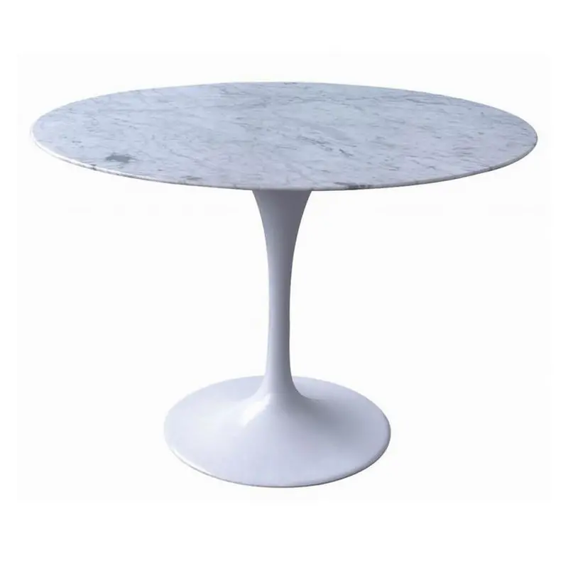 100Cm Round Marble Dining Table With Aluminum Base 1