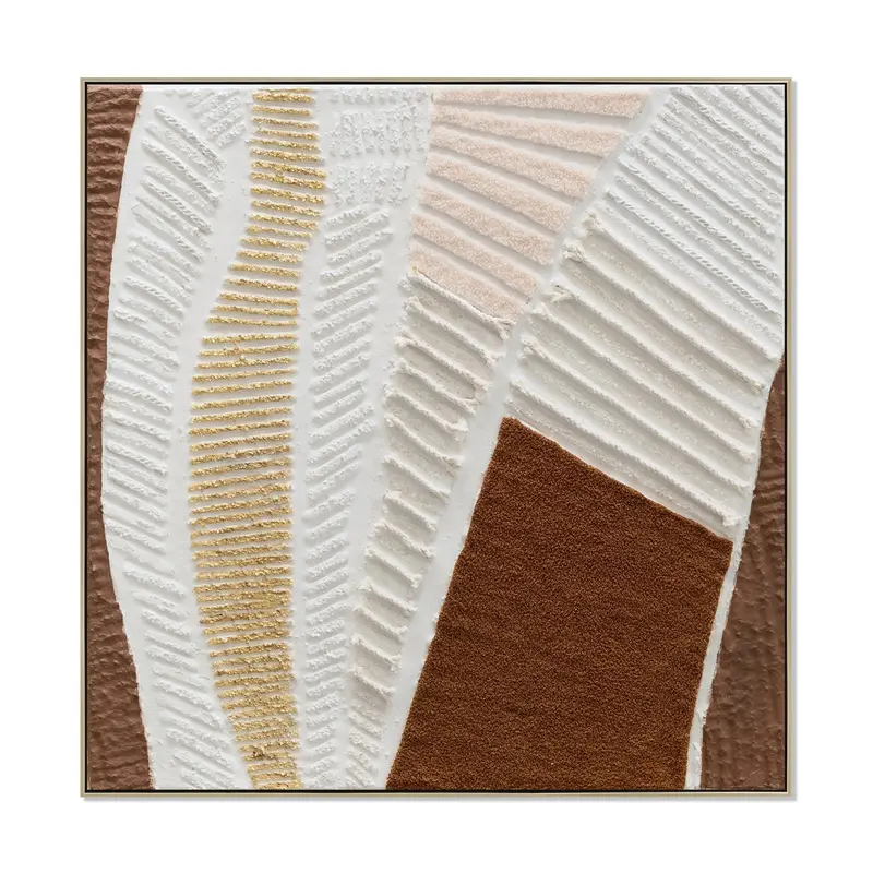 100X100Cm Neutral-Tone Framed Canvas Art Print 1