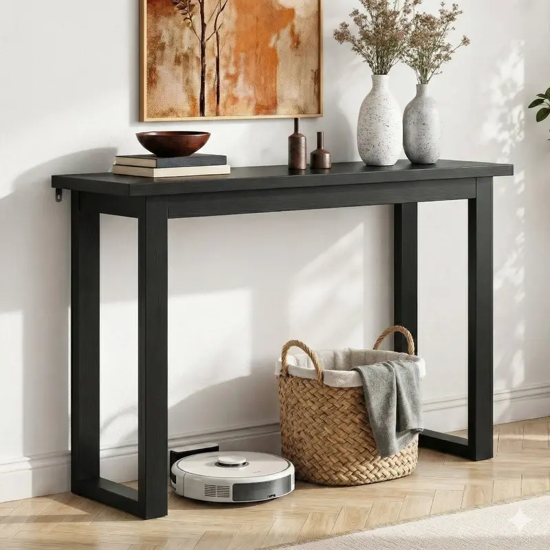 110Cm Wide Black Console Table – Minimalist Surface With Clean Lines 1
