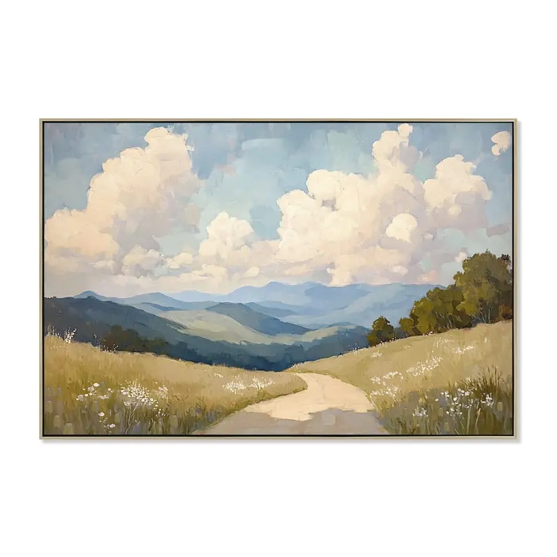 120X80Cm Horizontal Natural Wood Framed Canvas 1