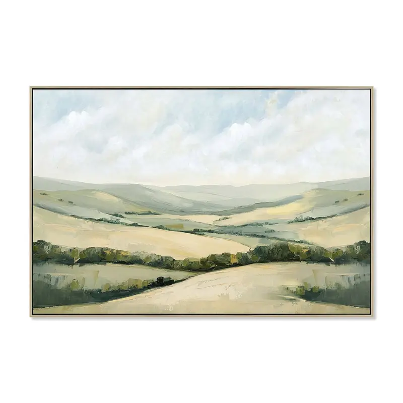 120X80Cm Landscape-Oriented Natural Framed Canvas 1