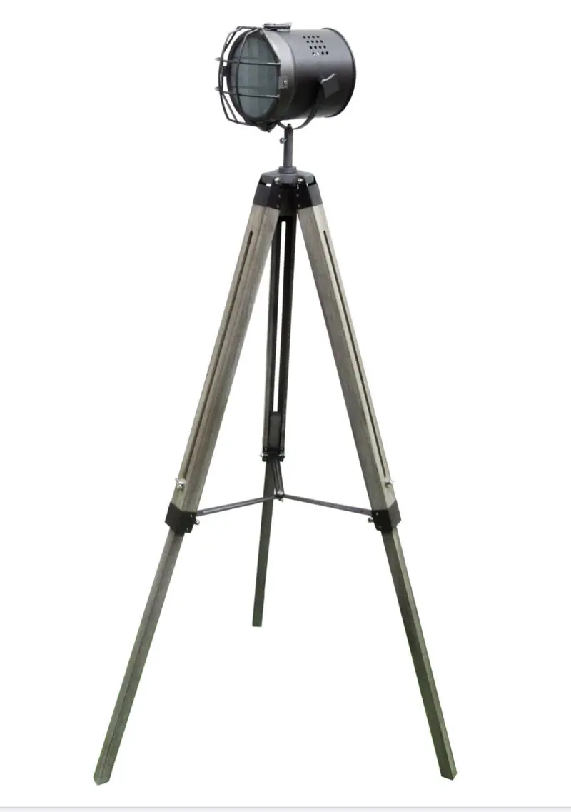 139Cm Steel Grey Nautical Floor Lamp – Modern Tripod Spotlight With Industrial Flair 1