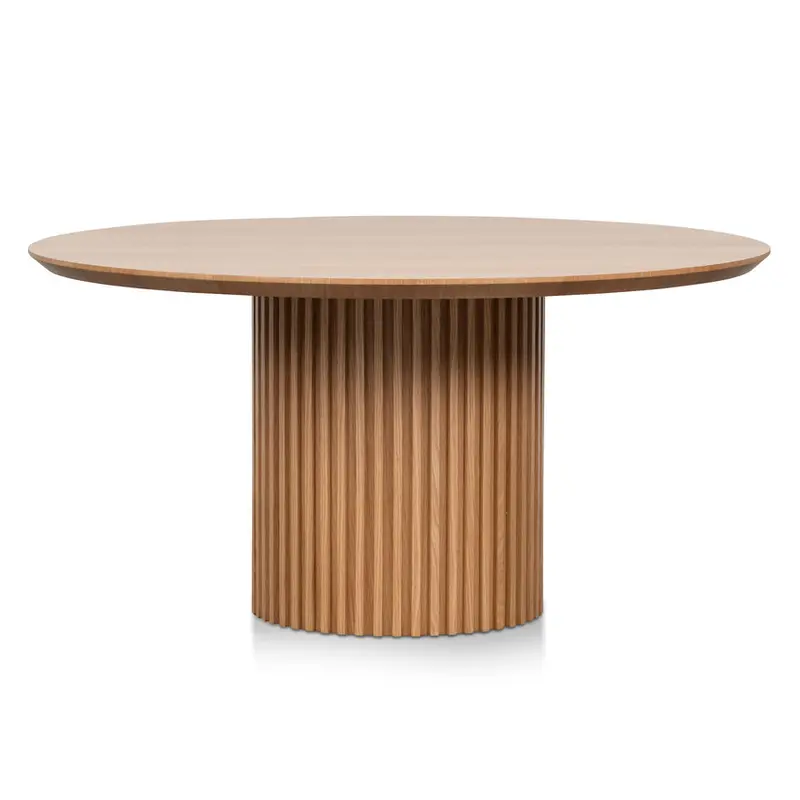 150Cm Solid Wood Round Dining Table – Natural Finish 1