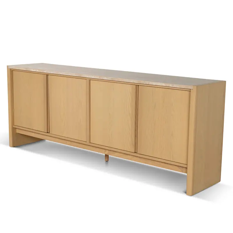 2.1M Travertine-Top Sideboard In Creme Ash 1