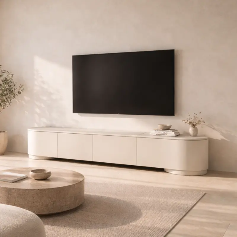 2.2-Meter Ivory-Oat Tv Entertainment Unit 1