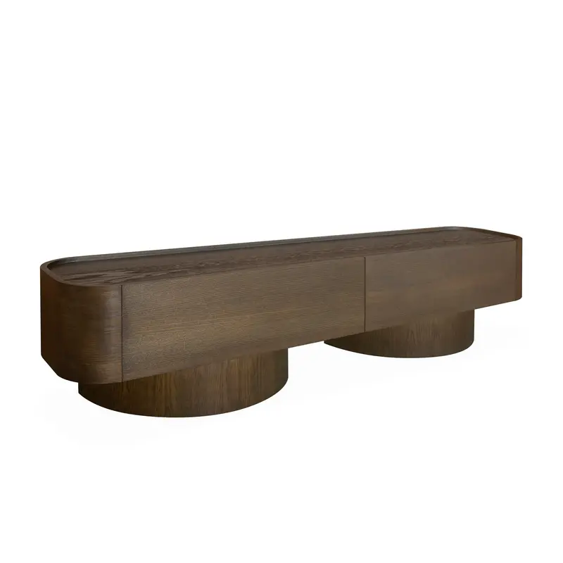 2.2M Caramel Oak Finish Tv Entertainment Unit 1