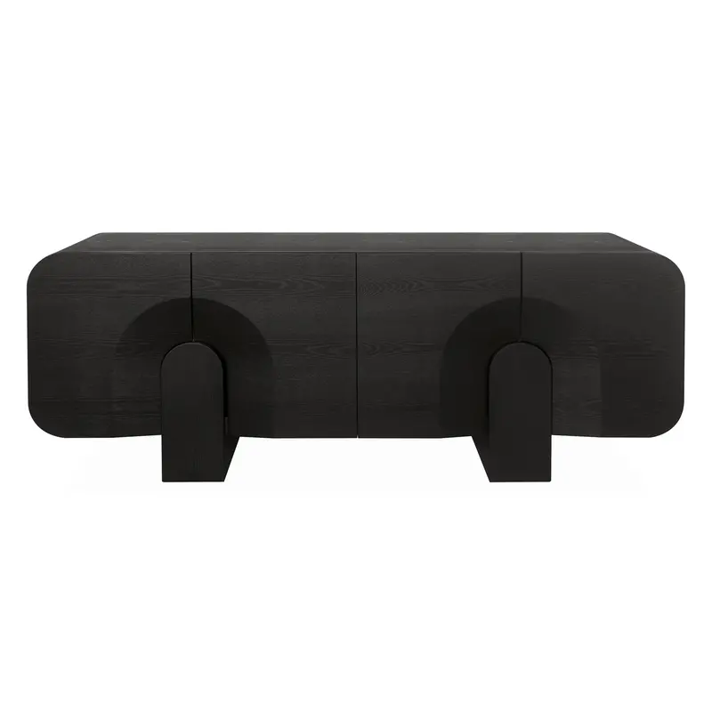 2.2M Textured Espresso-Black Tv Unit – Contemporary Media Center 1