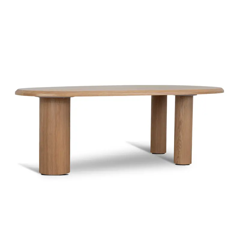 2.3-Meter Natural Finish Oval Dining Table – Spacious And Timeless 1