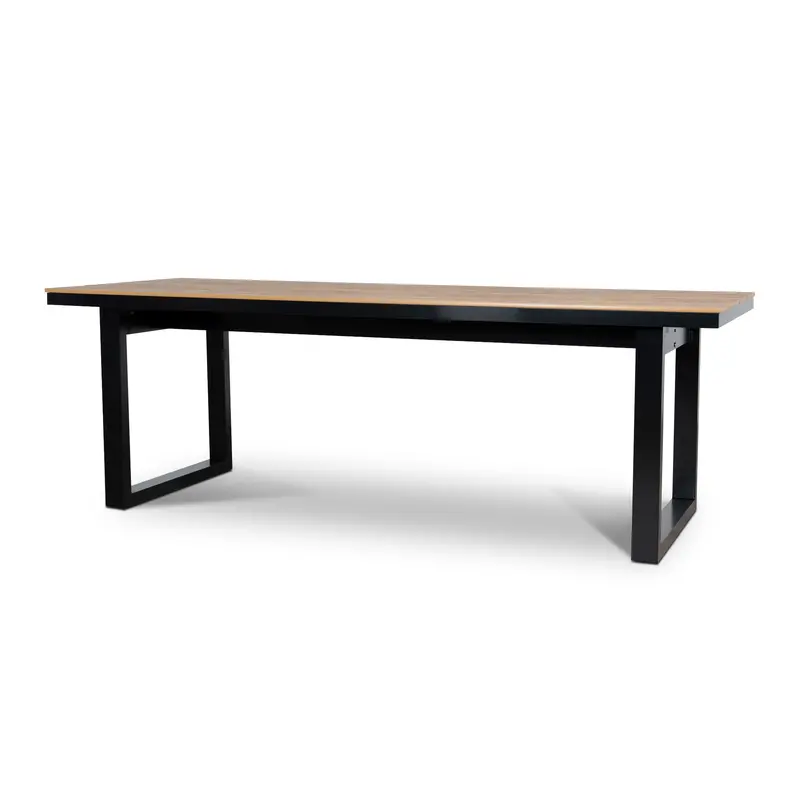 2.3M Black-Stained Outdoor Dining Table 1