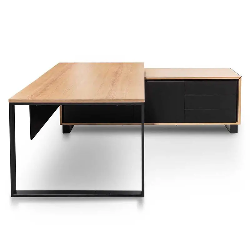 2.3M Natural Wood Right-Return Office Desk 1