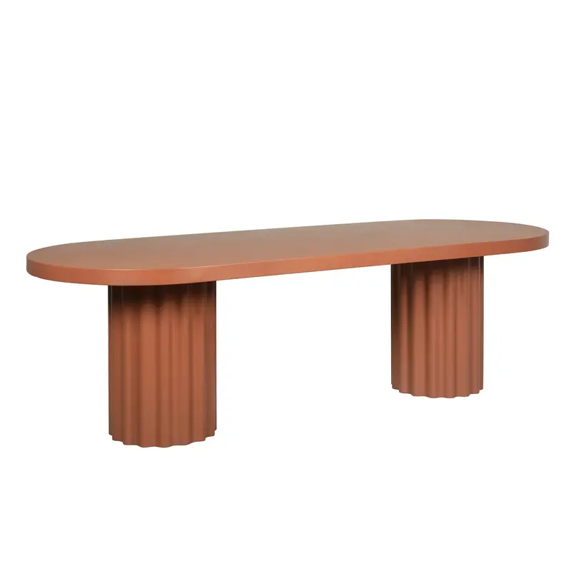 2.4-Meter Terracotta Concrete Dining Table 1