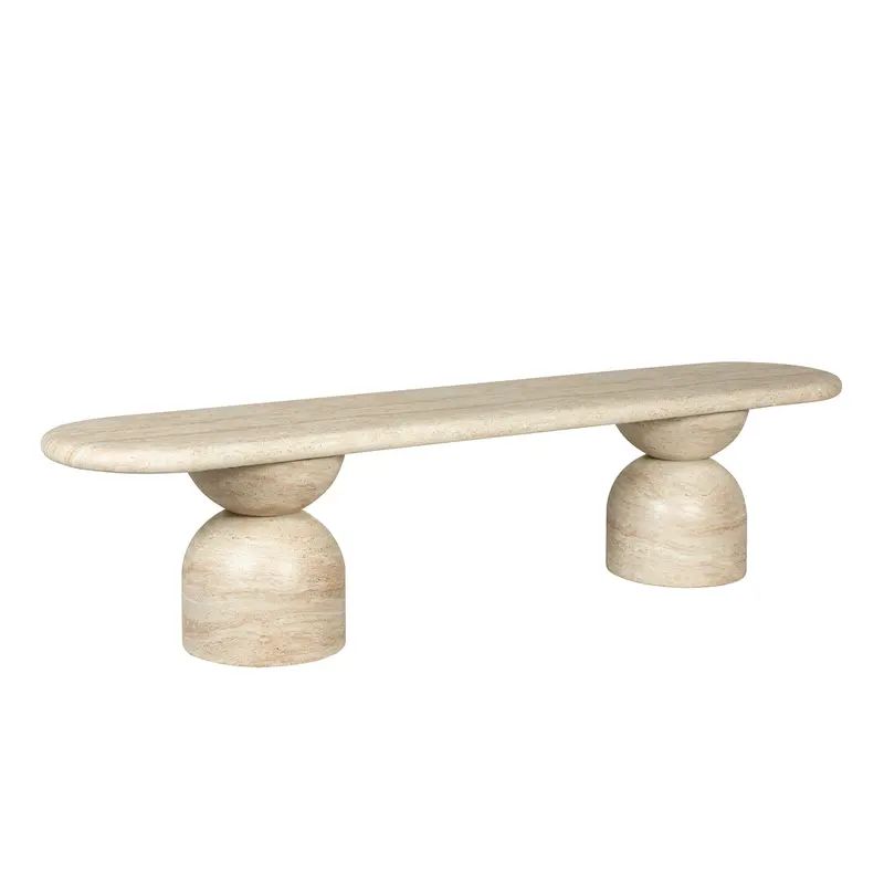 2-Meter Indoor Bench With Light Travertine Finish 1