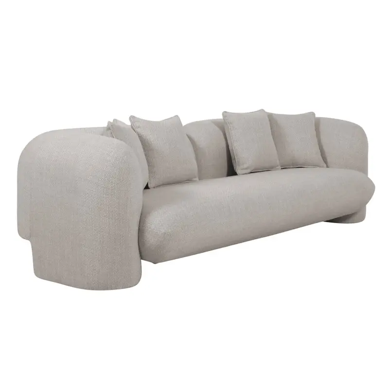 3-Seater Linen-Blend Sofa In Beige 1