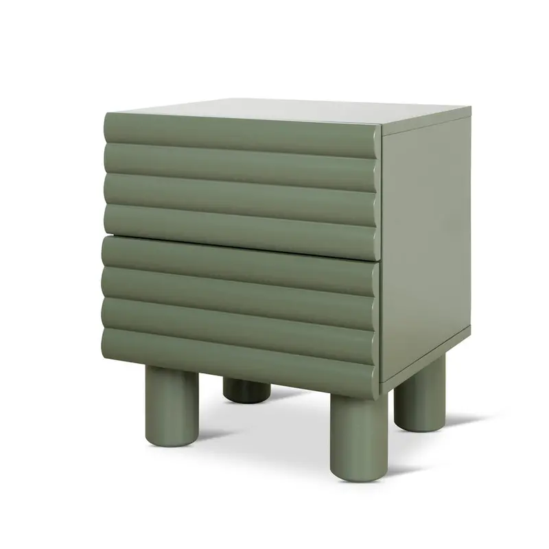 48Cm Green Bedside Table With Clean Lines And Functional Storage 1