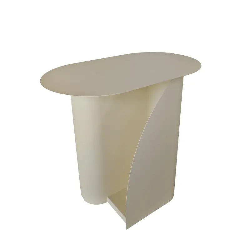 50Cm Ivory White Side Table 1