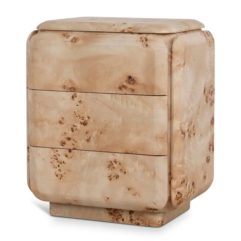 51Cm Aspen Burl Wood Nightstand 1