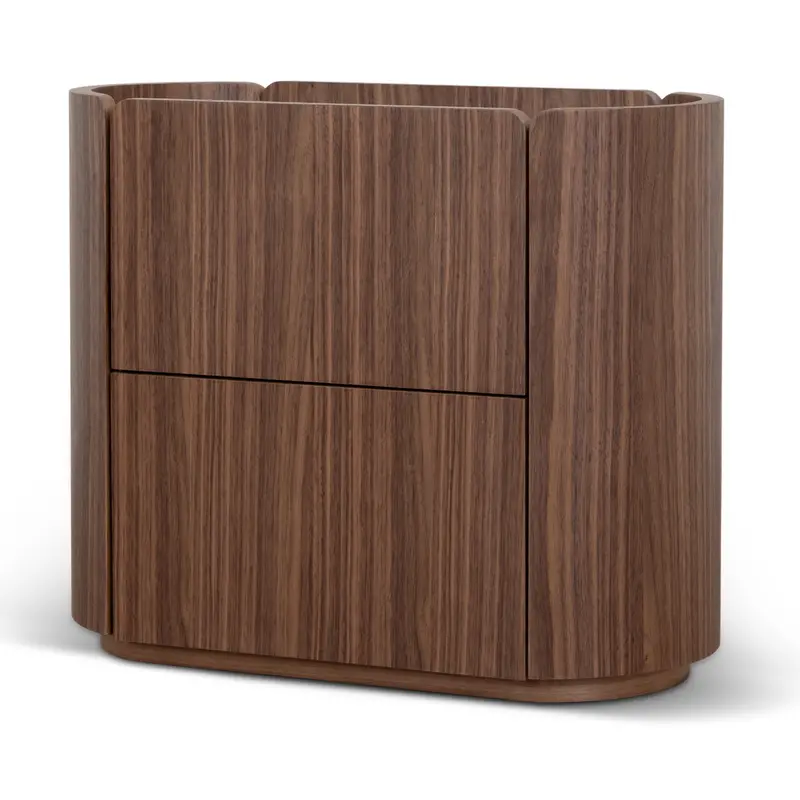 60Cm Solid Walnut Bedside Table 1