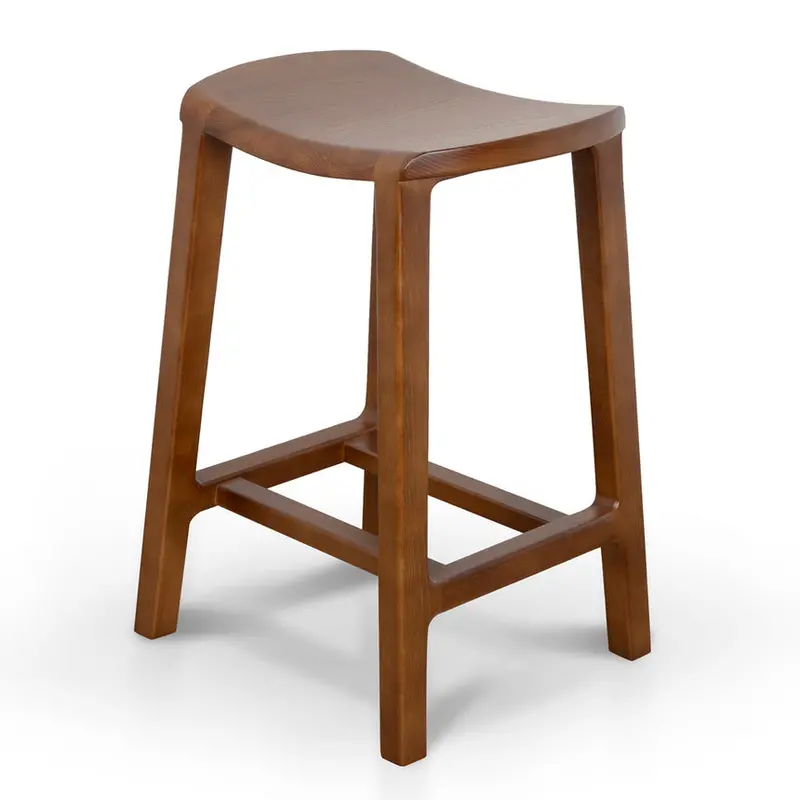 62Cm Walnut Bar Stool 1