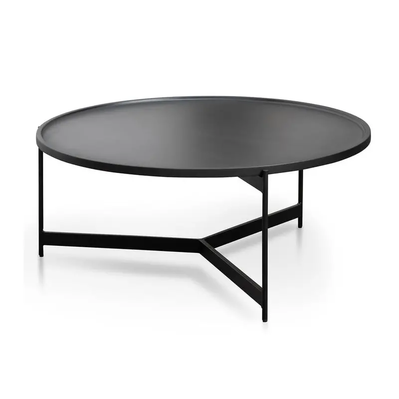 90Cm Matte Black Coffee Table 1