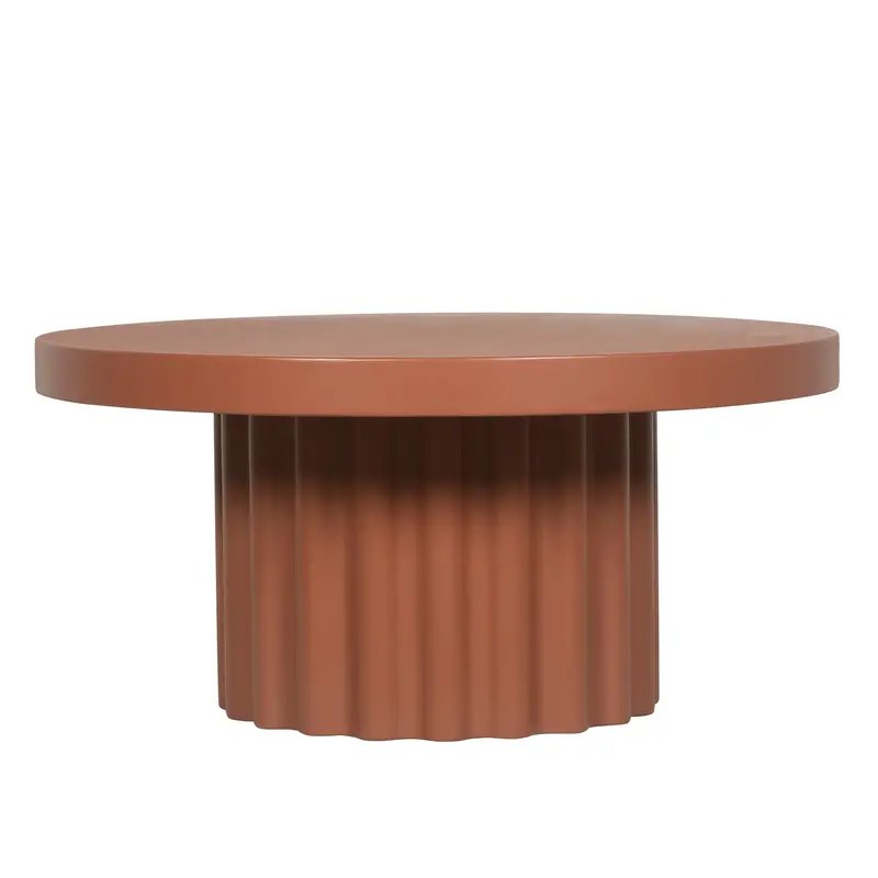 90Cm Terracotta Concrete Coffee Table – Contemporary Design 1