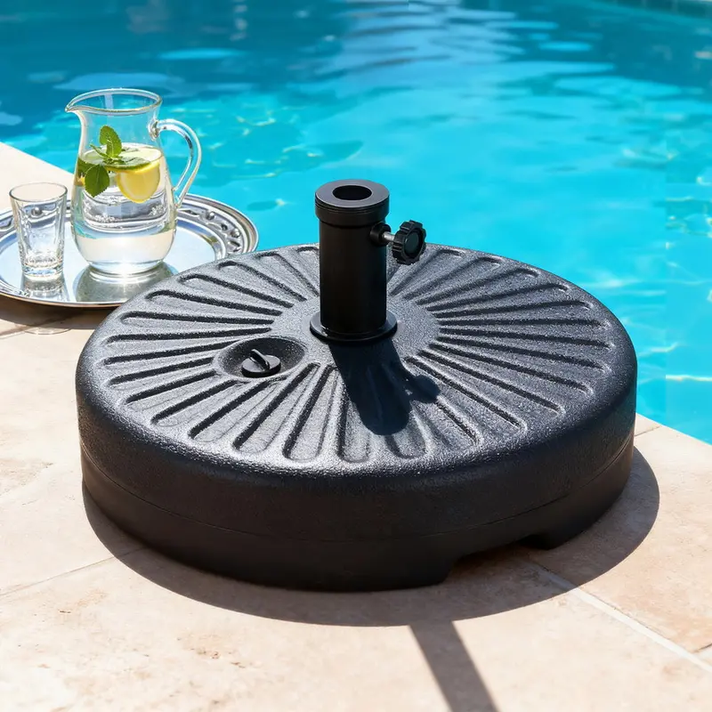 Adjustable Round Plastic Umbrella Base – Fits 30–48Mm Poles, Outdoor Use 1