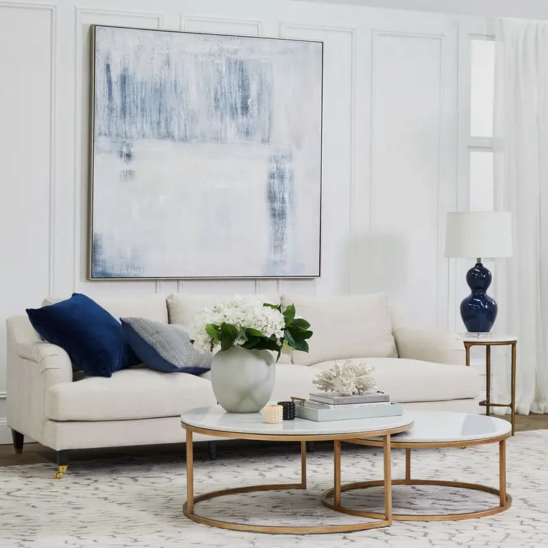 Aerin Three-Seater Sofa In Natural Linen 1