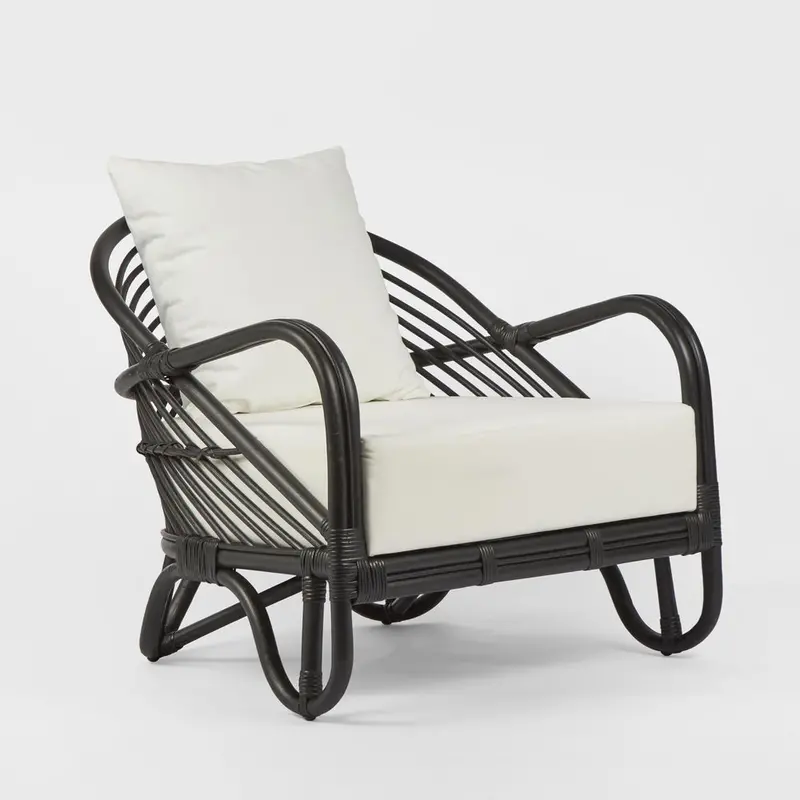 Alexis Black-And-White Fabric Armchair 1